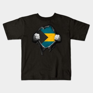 Bahamas Flag Bahamian Roots DNA Pride Gift Kids T-Shirt